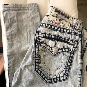 True Religion Women's skinny Jeans - Blue and White